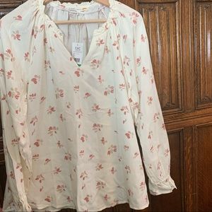 c & c california ashley floral print boho blouse